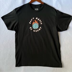 aLab Don’t Happy Be Worry Black Short-sleeve T-Shirt - Mens Large